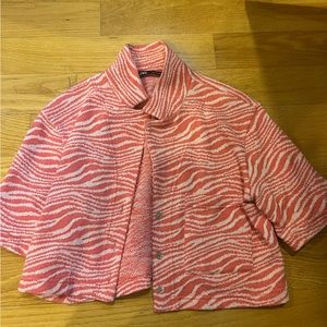 Zara zebra striped pink jacket/shirt